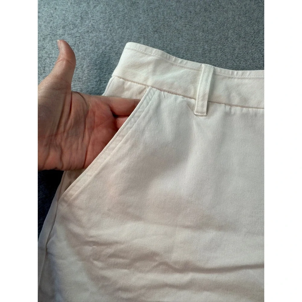 Boston Proper Twill Pull-On Five-Inch Short 16 White Pockets Stretch Casual